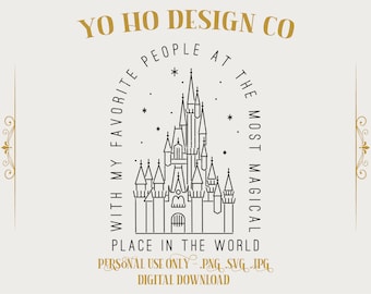 Retro Magic Castle Design: Family Vacation Graphic (Digital Download)