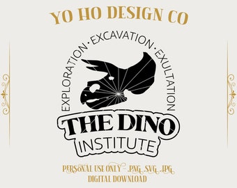 Expedición de Dinosaurios SVG PNG JPG: Diseño del Instituto Dino (Descarga digital)