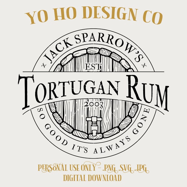 Tortuga Rum - Pirates of the caribbean - jack sparrow - Vintage Parks - PNG - SVG - JPG - Digital Download - Inspired Design - Shirt Digital