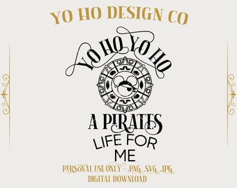 Pirata - Vita da pirata - Yo ho - Vivere come un pirata - parchi vintage - PNG - SVG - JPG - Download digitale - Design ispirato - Camicia digitale