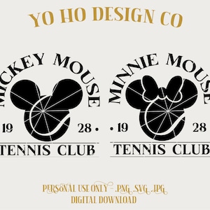 Pärchen passend Micky Minnie Maus Liebhaber diy persönliches Tennis Geschenk PNG - SVG - JPG - Digital Download - Inspiriertes Design - Shirt Digital
