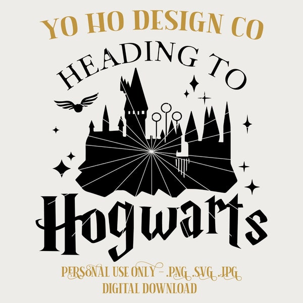 Heading to hogwarts castle - potter magic design - Vintage Parks - PNG - SVG - JPG - Digital Download - Inspired Design - Shirt Digital