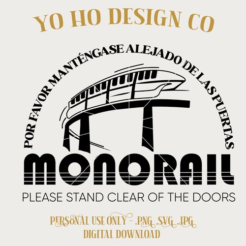 Vintage Park Monorail T-Shirt Design: PNG SVG JPG (Digital Download)