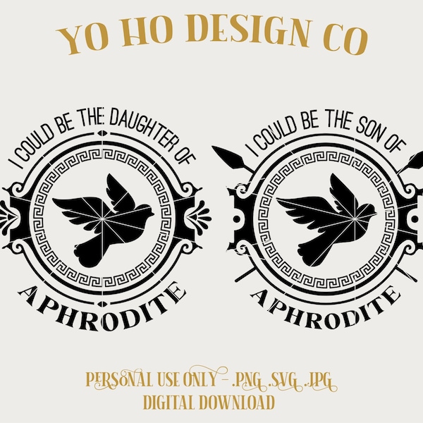 Percy Jackson camp half blood - Olympians T - Aphrodite daughter son - PNG - SVG - JPG - Digital Download - Inspired Design - Shirt Digital