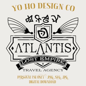 Atlantis SVG Disney Atlantis Movie Clipart Milo Kida PNG Lost Empire svg Cut File Digital Download for Cricut Silhouette | 2000s Disney SVG