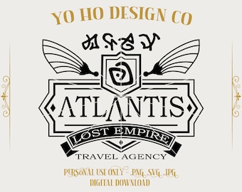 Atlantis-reisbureau Milo Kida SVG | Disney film clipart Cricut gesneden bestand