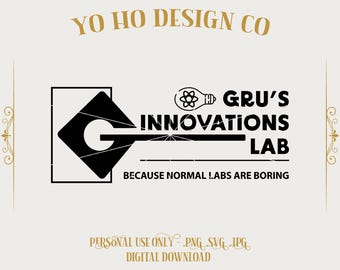 Gru Inspired Innovations Lab | Grappige Minion wetenschapper gesneden bestand | Ontwerp voor Cricut Silhouette Crafts