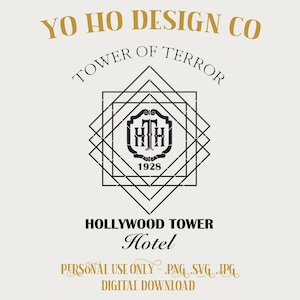 Hollywood - tower of terror  - T shirt - PNG - SVG - JPG - Digital Download - Inspired Design - Shirt Digital