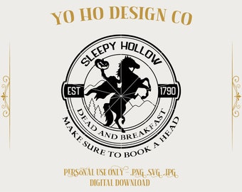 Headless horseman dead and Breakfast - Retro design - vintage parks - PNG - SVG - JPG - Digital Download - Inspired Design - Shirt Digital