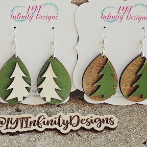 3d Christmas tree earrings