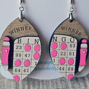 Boucles d'oreilles Bingo 3D « Gagnant »