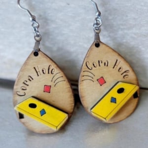 Corn Hole game 3d earrings