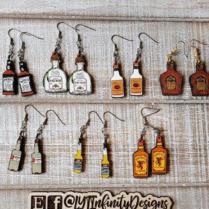 Realistic Alcohol Bottle Earrings that are ready for your next fun night out