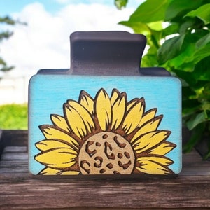 Hand painted Sunflower hair clips