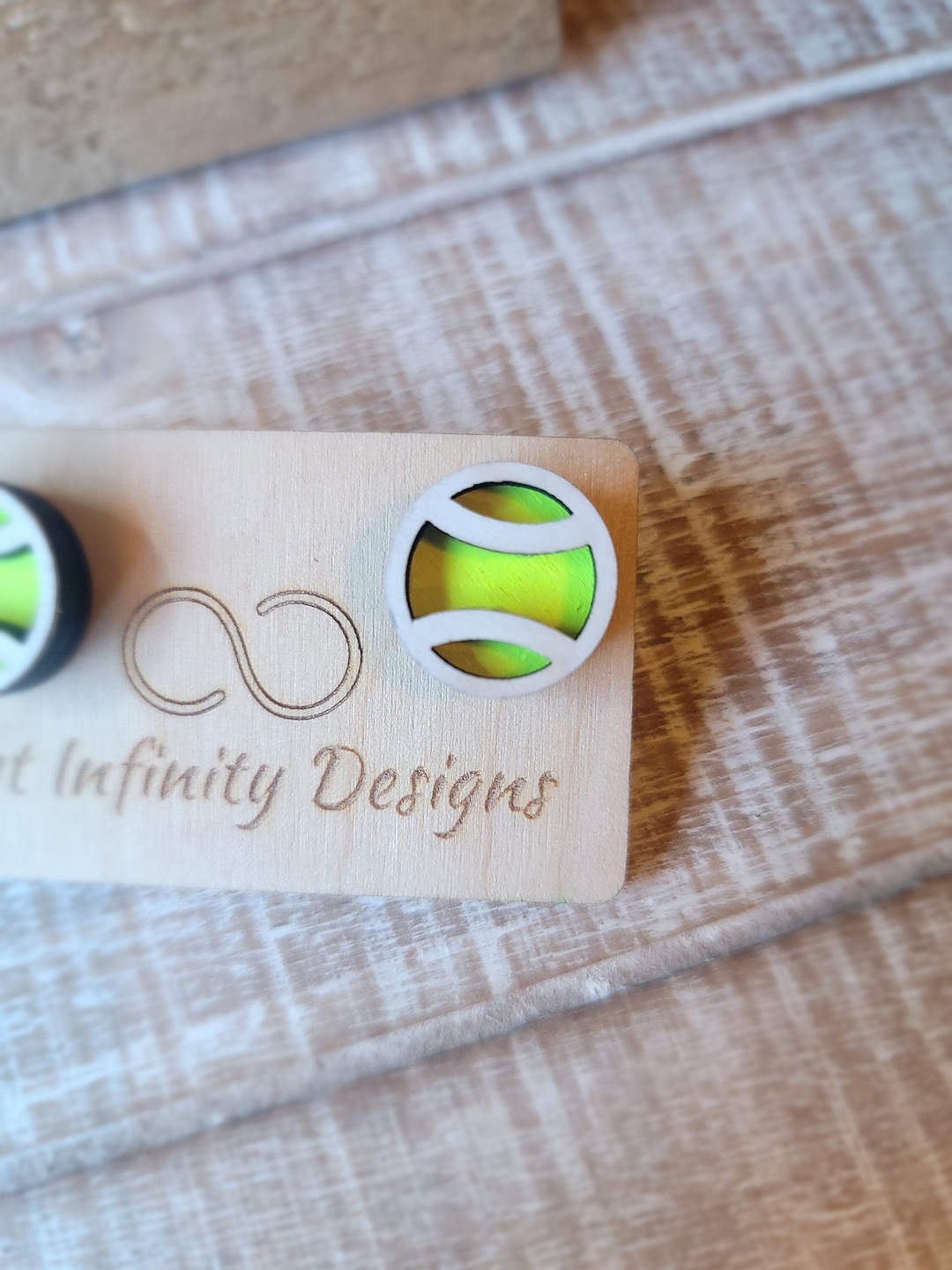 3d Tennis Ball Stud Earrings Etsy