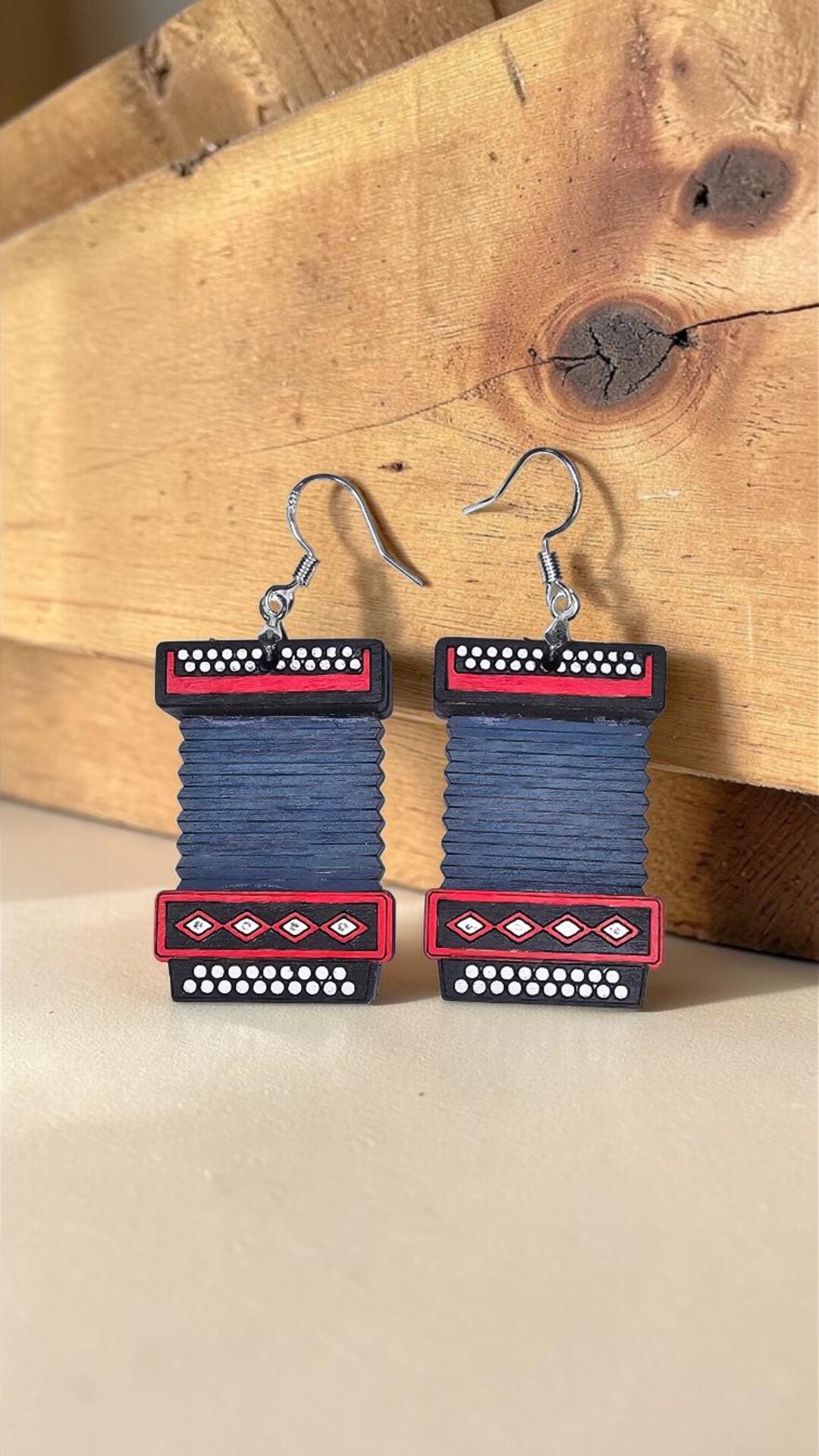 Accordion Earrings |cajun Music Earrings| Louisiana Zydeco Jewelry
