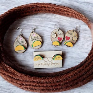 Hand painted 3d &quot;Tacos&quot; earrings