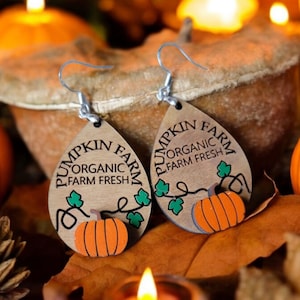 3D Pumpkin Farm earrings