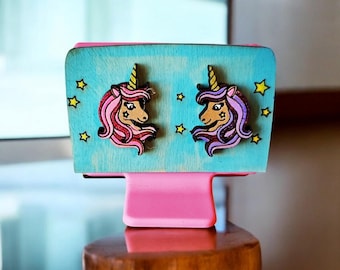 Pinces à cheveux licorne peintes à la main, taille parfaite pour les enfants