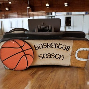 Hand painted Basketball Season hair clip