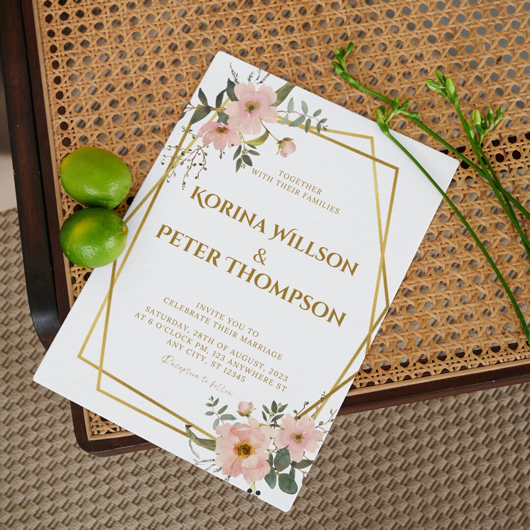 Modern Invitation Luxury Wedding Invitation Invitation Etsy