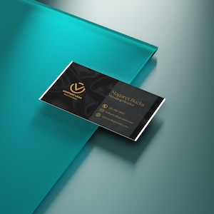 Sleek Black Business Cards Business Cards Templates, Digital Business Cards Unique Business Cards Business Cards Prints image 3