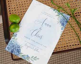 Blue Modern Wedding  Invites | Blue Wedding Invitation | Invitation Template | Wedding Invitation| Wedding Invitation | Printable Invitation
