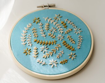 5" Seedlings / Floral Embroidery Hoop Art | minimalist wall decor | botanical art | embroidery wall art, home decor | finished embroidery