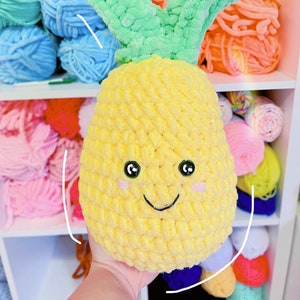 Crochet Pattern - Carl the Pineapple chubby, christmas, amigurumi soft toy, fruit plushie, handmade, fruit, cute Bestseller