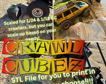 Crawl Cubez Spielzeug Anhänger | 1/18 & 1/24 STL-Dateien | Start-/Ziel-Accessoires, Richtungsmarker, Tornummern 1-12 | STL-Dateien