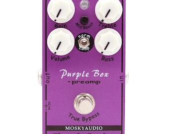 Mosky Purple Box Guitar Effect Pedal Pre-amp Overdrive Booster True Bypass