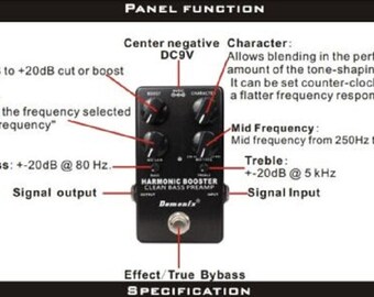 Demonfx Harmonic Booster Clean Bass Guitar Pre-amp BASS Guitar