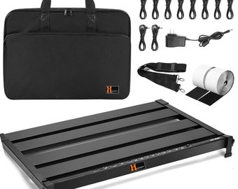 Harvester Pedal Board with Integrated Power Supply, Isolated Aluminum Folding Powered