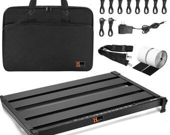 Harvester Pedal Board with Integrated Power Supply, Isolated Aluminum Folding Powered