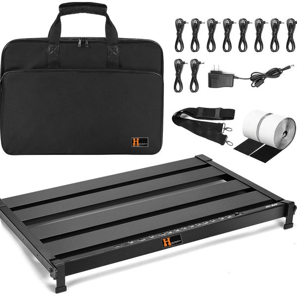 Harvester Pedal Board with Integrated Power Supply, Isolated Aluminum Folding Powered