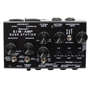 Demonfx SIM-AMP Simplifier Bass Station Preamp Simulator, Power Amp SIM, Stereo 4 Bass Guitar