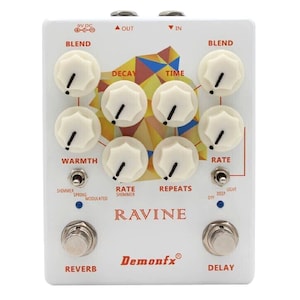 Demonfx RAVINE Reverb Delay Numerose opzioni di impostazione Pedale effetto per chitarra