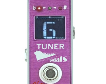 Hot Box Pedals Pink Tuner Attitude Series Mini Chromatic Guitar/ Bass/ Violin/Tuner PINK