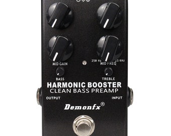 Demonfx Harmonic Booster Clean Bass Guitar Pre-amp Pedal