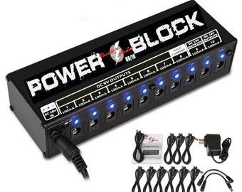 MEC-voedingsblok HB/10-voeding 10 geïsoleerde uitgangen 9 V 12 V 18 V effectvoeding