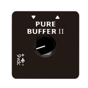 May include: Black guitar pedal with white text that reads "PURE BUFFER II". The pedal has a single knob and a power input labelled "9VDC".