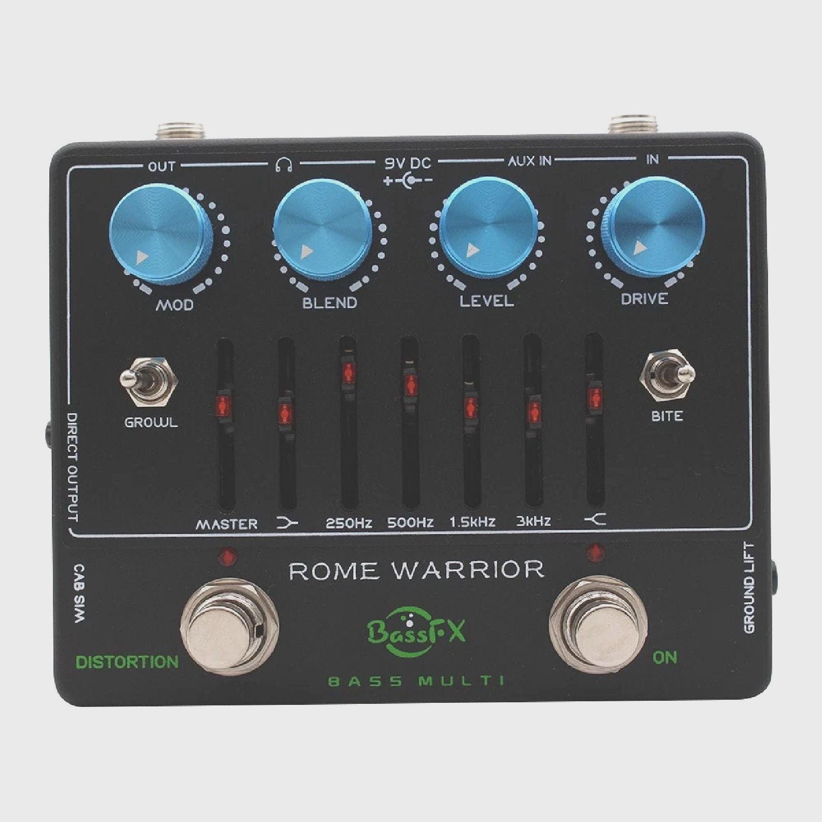 Fanmuzk/demonfx Rome Warrior Bass Preamp Pedal 6-band Graphic EQ