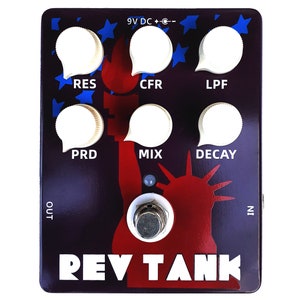 Pedale riverbero Hot Box Rev Tank True Bypass Long Lush Reverb fino a 6000 ms