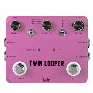 Rowin Canada Twin Looper and Recording Guitar Effect Pedal LTL-03 PINK