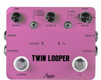 Rowin Canada Twin Looper and Recording Guitar Effect Pedal LTL-03 PINK