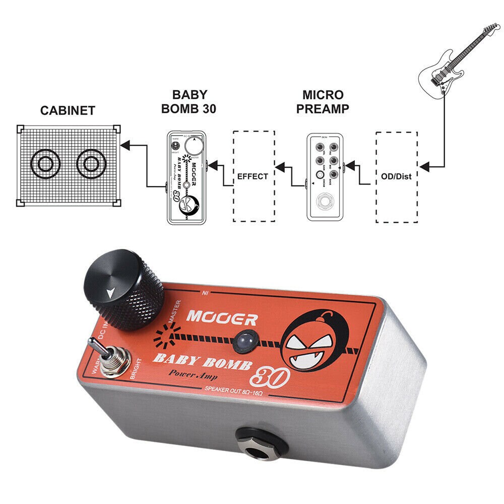 Mooer Baby Bomb 30 a 30 Watt Digital Guitar Power Amp Micro