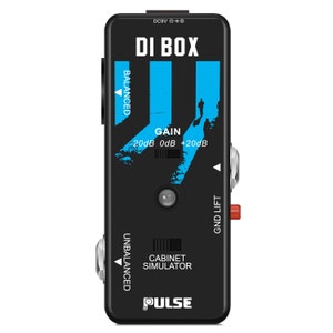Pulse Technology DI Box Gain Control & Cab Simulator Switch Guitar / Bass DI