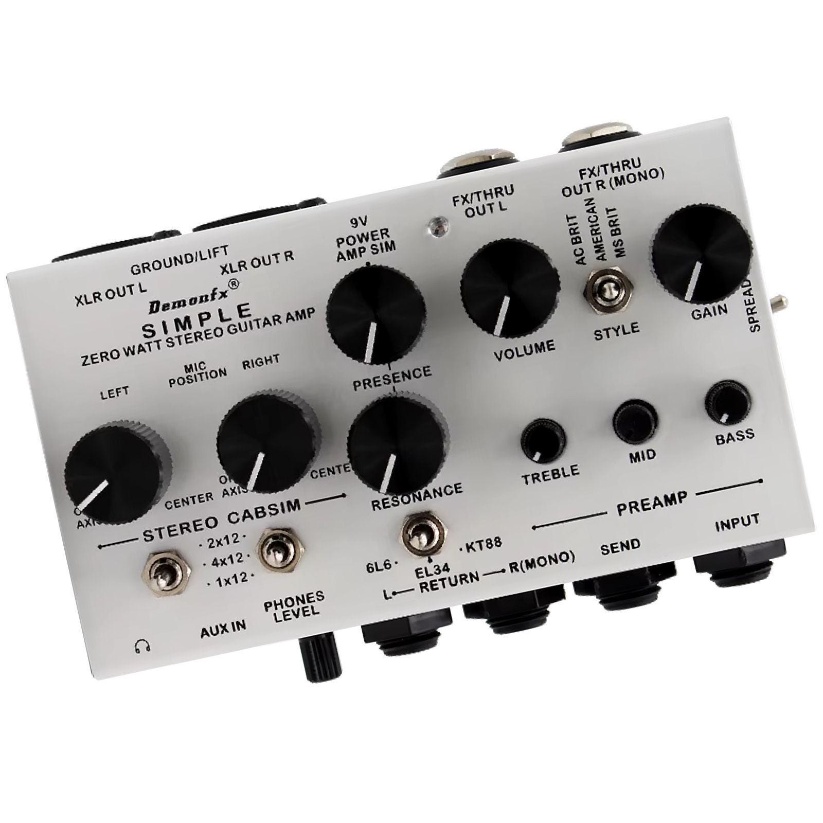 ギター Demonizer Dual Vacuum Tube Preamp Demonfx SIMPLE DI Box Guitar Pedal Preamp Simulator,power Amp