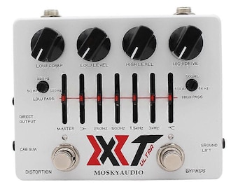Mosky XT Ultra Multiband Bass Distortion Preamp Pedal 6-Band EQ Cabinet Sim XLR Ground Lift Compression Bass 9V dc