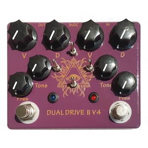 Hot Box Pedale HB-DD Dual Drive II V4 Overdrive + Dist + High Gain 4 Togl Marshall Bluesbreaker Töne